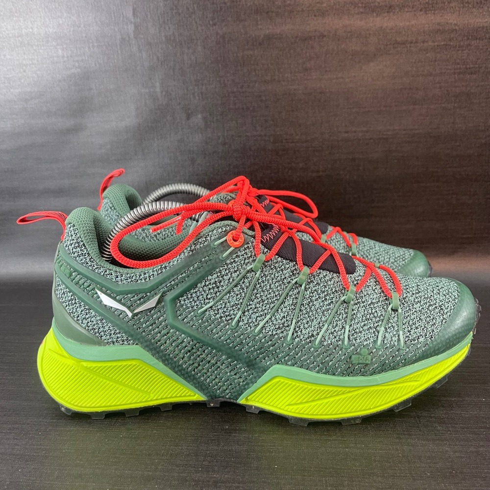 Salewa Dropline Trail Running Shoes Womens 8 Green Neon Hiking Running Sneakers - Picture 4 of 9